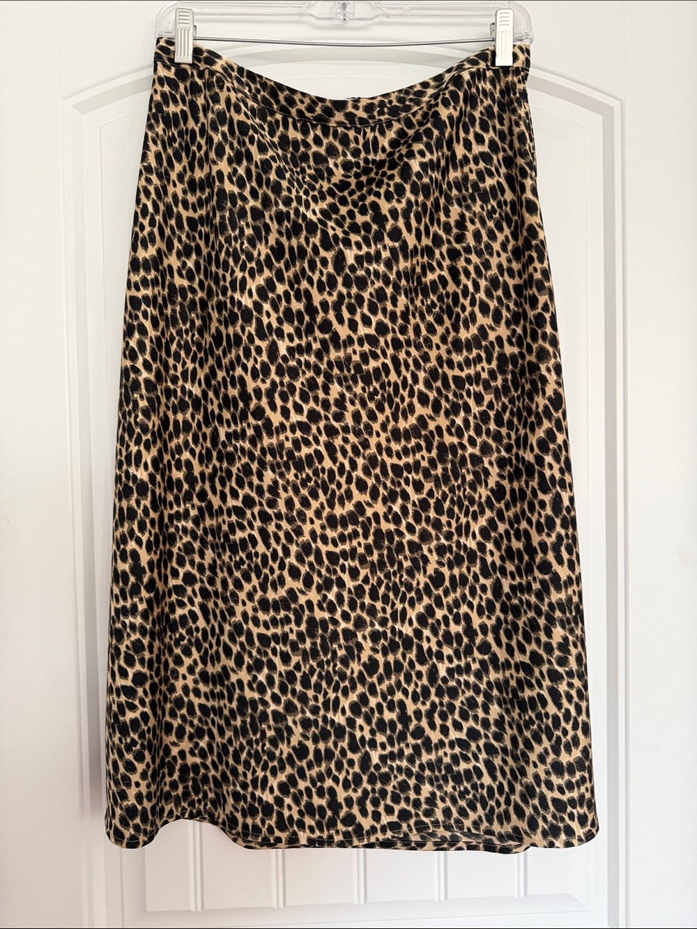 J. Crew Factory Leopard Print A-Line Slip Skirt in Tan and Black